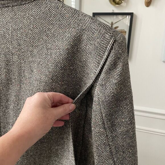 Vintage 70s Sears Men’s Shop Herringbone Tweed Sport Coat Union Made 46L - Picture 8 of 10